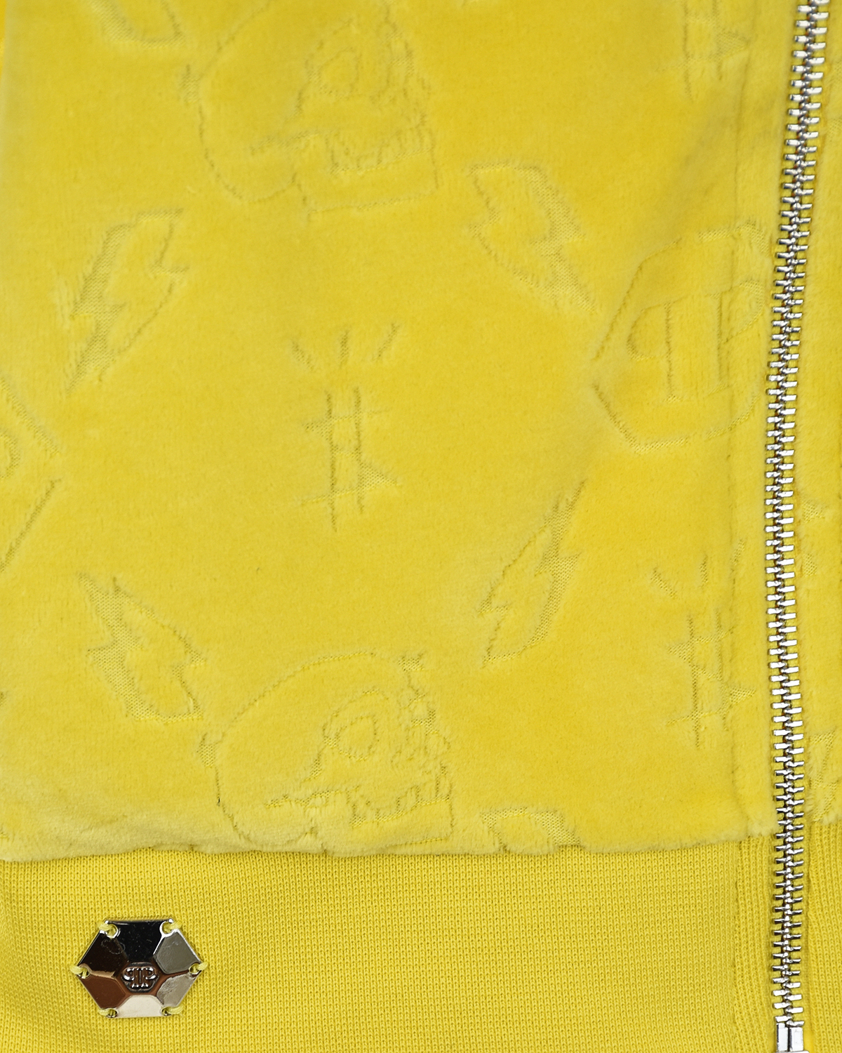 Желтая спортивная куртка Philipp Plein детская, размер 128, цвет желтый - фото 4